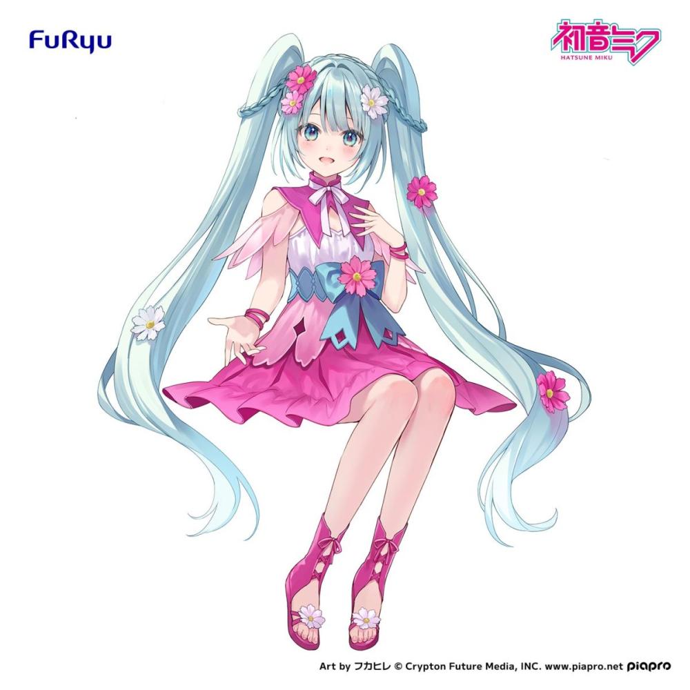 泡麵蓋模型 初音未來 紫色波斯菊花仙子Ver. 景品 FURYU