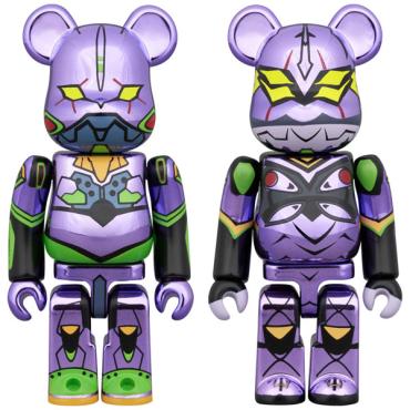 (預購26年9月)BE@RBRICK 庫柏力克熊×福音戰士初號機＆福音戰士 新塗裝電鍍版 2隻1組 MEDICOM TOY