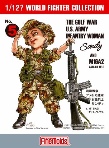 鳥山明設計 波灣戰爭美國陸軍女性士兵 珊迪＆M16A2突擊步槍 組裝模型 1/12 FineMolds